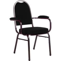 Cadeira com braços para Auditórios Linha Hotel Preto