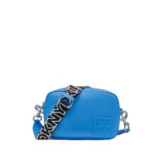 DKNY Bolsa feminina para câmera, preta/prata, tamanho único
