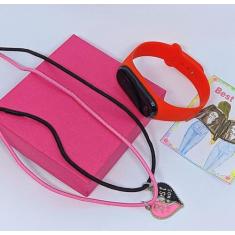 Kit Relógio Infantil Digital Led Silione Menina Menino + Colar Duplo A