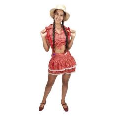 Saia Com Suspensório Infantil Para Festa junina - Fantasias Carol HE, 