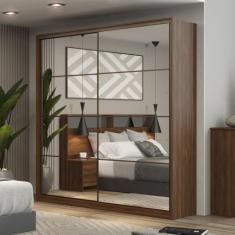 Guarda Roupa Solteiro com Espelho 2 Portas 3 Gavetas Belga II Demartêz