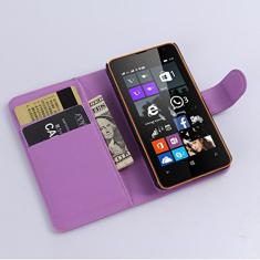 Capa carteira Microsoft Lumia 430, carteira flip de couro PU premium com compartimento para cartão, suporte e fecho magnético [capa interior à prova de choque de TPU] Compatível com Microsoft Lumia