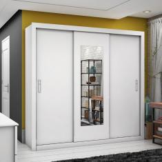 Guarda Roupa Casal 3 Portas 4 Gavetas com Espelho Ilhéus Carioca Móveis