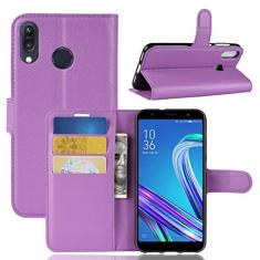 Capa ASUS Zenfone MAX M1 ZB555KL, capa carteira flip de couro PU premium com compartimento para cartão, suporte e fecho magnético [capa interior TPU à prova de choque] compatível com ASUS MAX M1