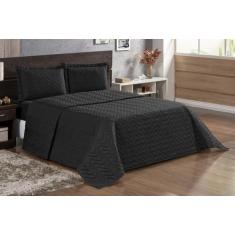 Kit Cobre Leito Pratic Casal Queen 3 Peças Preto - DC Enxovais