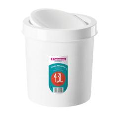Lixeira Basculante Sanremo SR27301 4,3L Branca, BRANCO