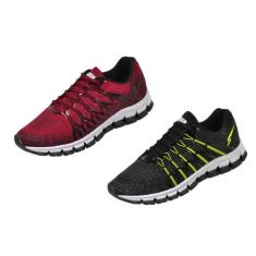 Tênis Adulto Kit 2 Mega Leve Lançamento Masculino, Bordô, Pt, Limão, 4