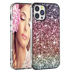 Solomo Capa projetada para iPhone 13 Pro Max, capa protetora gradiente arco-íris brilhante de luxo brilhante com amortecedor de TPU macio diamante brilhante para iPhone 13 Pro Max 6,7 polegadas 2021