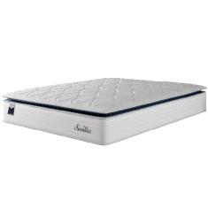 Colchão Casal Queen Molas Ensacadas Com Pillow Sevilha 158x198x33cm Branco/cinza Hellen Branco