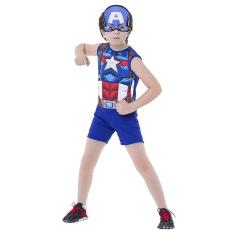 Fantasia Capitão América Infantil Pop Com Máscara Tamanho M
