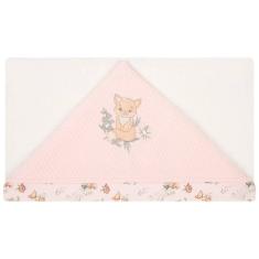 Toalha de Banho Hug Com Capuz Floresta Magia Rosa