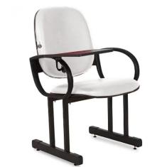 01 Cadeira Para Auditório Com Prancheta Linha Dallas Auditório Branco