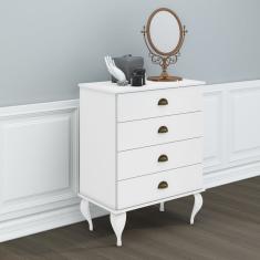 Cômoda 4 Gavetas Clássica Movelbento Branco
