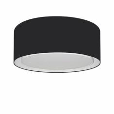 Plafon Duplo Cilíndrico Md-3036 Cúpula em Tecido 50x25cm Preto - Bivolt