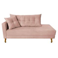Recamier Azura 160cm Com Almofada Lado Direito Suede Cor Rosê