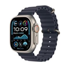 Apple Watch Ultra 2 GPS + Cellular • Caixa natural de titânio – 49 mm • Pulseira Oceano marinho