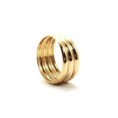 Anel de ouro 18k Triplo Trabalhado - Elegancy Joias, 25