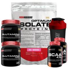 Kit Optimum Isolate Whey Protein 2kg + 2x BCAA 100g + 2x Glutamina 300