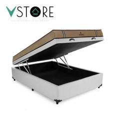 Cama Box Baú Viúva Bravus + Colchão Madrid D33 Molas Ensacadas 128x188