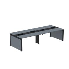 Mesa De Plataforma Dupla Para 4 Pessoas Corporativa 110x140-4p Grafito-preto