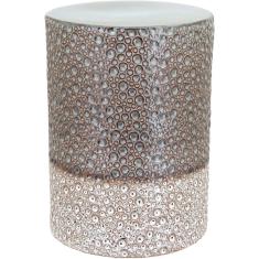 Banqueta Cerâmica 47x34x34cm Bege Jardim Banco Decorativo Garden