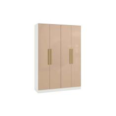 Módulo De Quarto Casal Guarda Roupa Adapt N536 C- 4 Portas E 2 Gavetas Branco-macadamia - Kappesberg