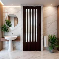 Porta Sanfonada de PVC 210x60cm Translúcida BCF