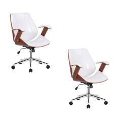 Kit 2 Cadeiras Escritório Diretor Giratória material sintético Kopenha