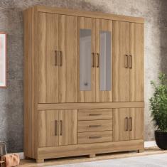 Guarda Roupa Casal Berlim 10 Portas 3 Gavetas MDP com Espelho Amendola Demóbile