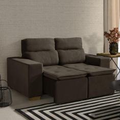 Sofá Luxemburgo 2 Lugares Retrátil Reclinável 1,50m Yescasa Marrom