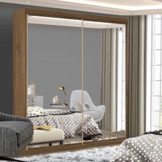 Guarda-Roupa Solteiro 2 Porta de Correr e 6 Espelhos Mia Freijó