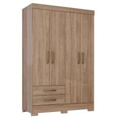 Guarda Roupa Solteiro Be12 Com 4 Portas E 2 Gavetas - Móveis