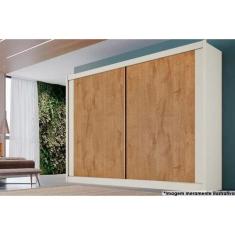 Guarda Roupa Casal 2 Portas de Correr e 4 Gavetas Creta Off White/Amêndoa - Europa