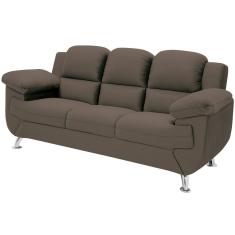 Imagem de Sofá 2,02 Metros Linoforte Avalon, 3 Lugares, Veludo, Espuma D-33 - Marrom