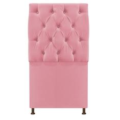 Cabeceira Sofia 90cm Solteiro Suede Rosa Bebê