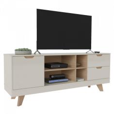 Rack Sala De Estar 1 Porta 2 Gavetas 4 Nichos Michigan Artely Off White/carvalho