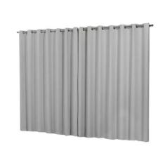 Cortina Blackout Lisboa Luxo Ilhós Cromado Branco Gelo 5M - Beatriz En