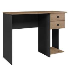 Mesa Escrivaninha 2 Gavetas 1 Prateleira Preto/Carvalho - Qmovi