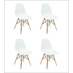Kit 4 Cadeiras Charles Eames Wood Design Eiffel 