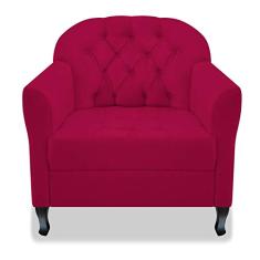 Poltrona Cadeira Sofá Julia com Botonê para Sala de Estar Recepção Escritório Quarto Suede Pink - AM Decor