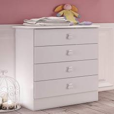Cômoda de Bebê 4 Gavetas 1320 Baby Móveis Percasa Branco
