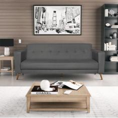 Sofá 3 Lugares 200cm Marisa Yescasa Cinza Escuro