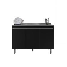 Balcão Armário de Cozinha Malu Preto S/ Tampo - Nathan
