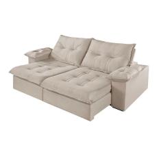 Sofá 2 Lugares Retrátil E Reclinável Martins M-183 Veludo Creme