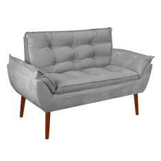 Namoradeira Opala Elegante Suede Cinza Claro