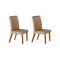 Cadeira Sala de Jantar Jade Madeira Kit 2 Un Capuccino/Animale Chocola