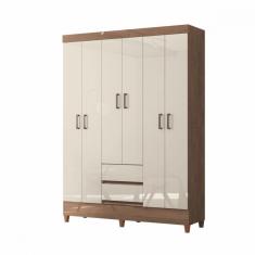 Guarda Roupa De Casal Com Pés Jequitiba Off White New Opção Jequitiba / Off White