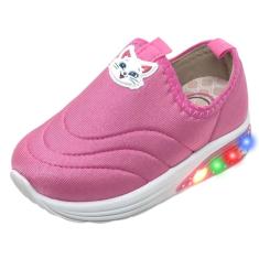 Tênis Infantil Menina Luz Conforto Gatinha Casual Molekinha