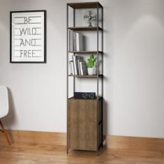 Estante Estilo Industrial 45cm com 1 Porta 27806 Steel Quadra Artesano