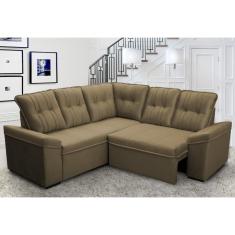 Sofá Canto London Bege Suede Velut - King House